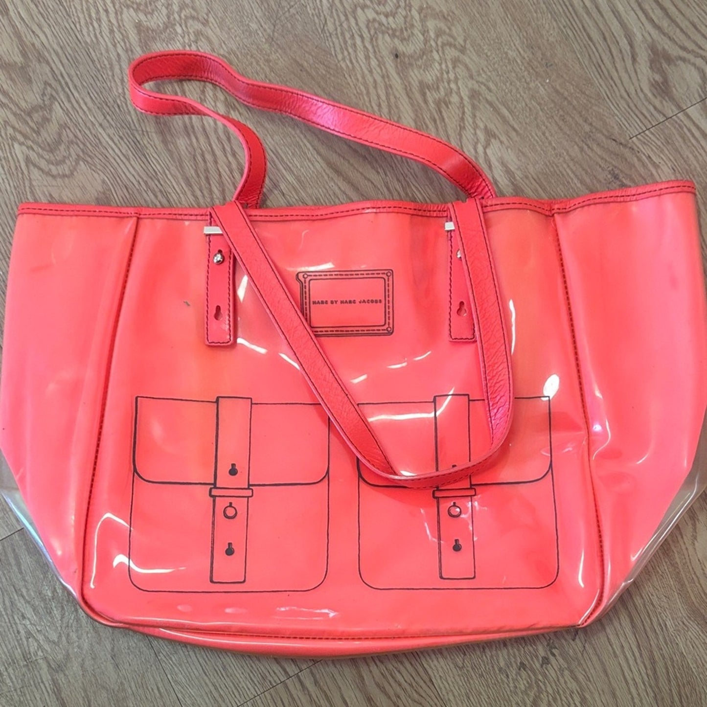 Marc Jacobs Vibrant Coral Tote Bag