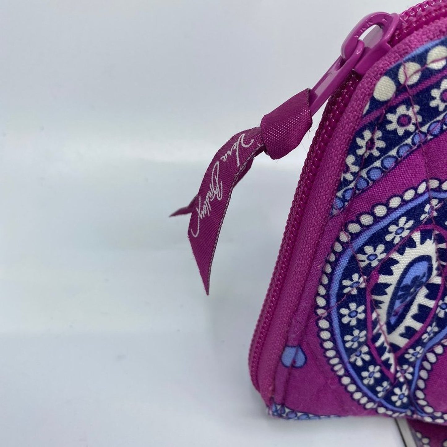 Vera Bradley Pink Blue Fabric Zipper Wallet