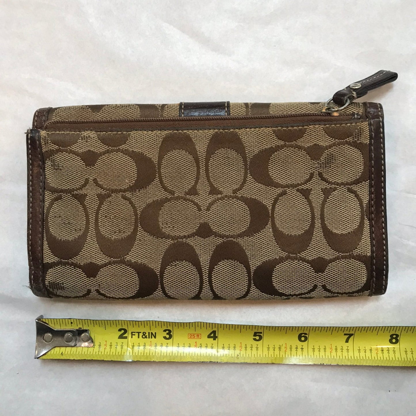 Coach Tan Brown C Jacquard Design Wristlet