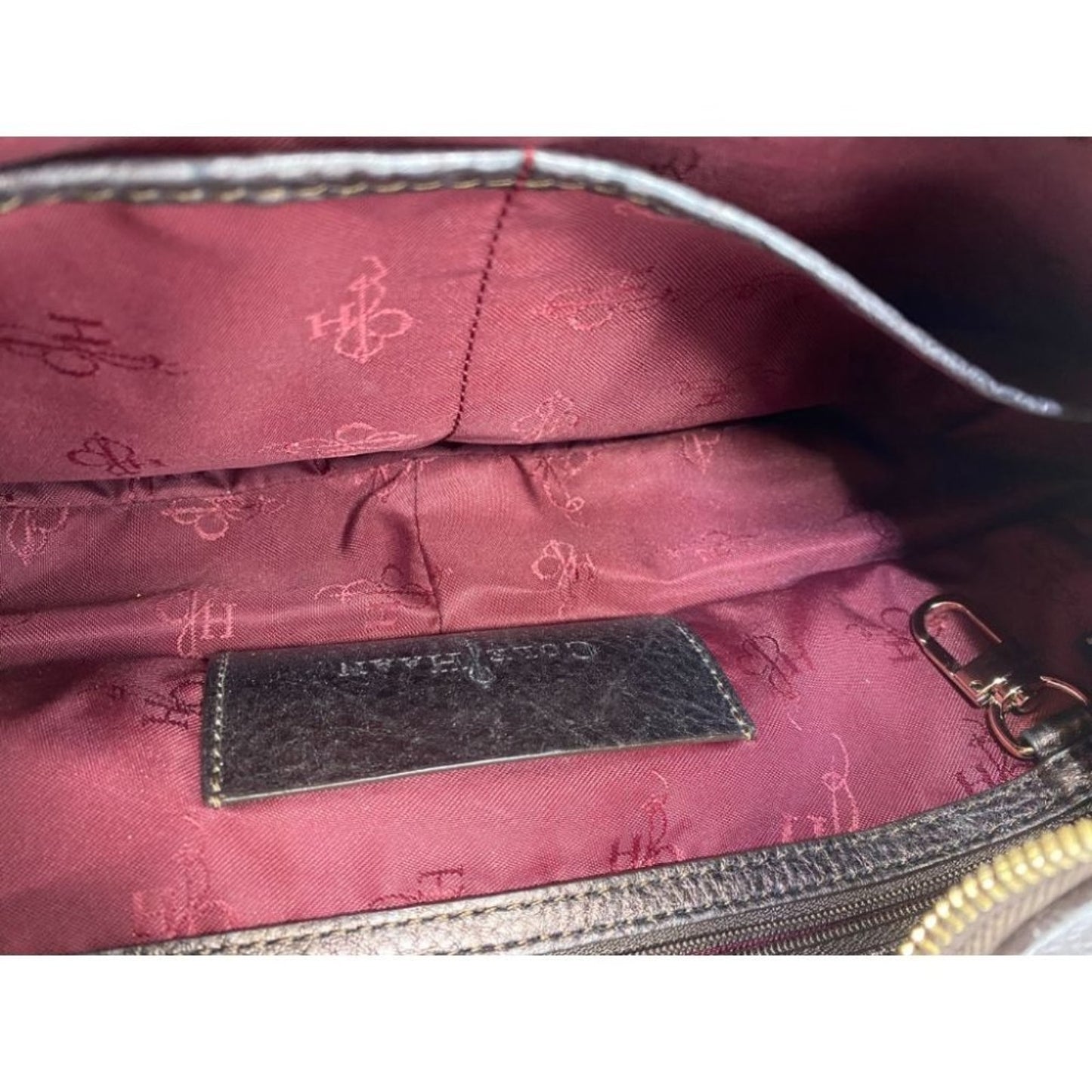 Cole Haan Leather Crossbody Brown Gold Customized
