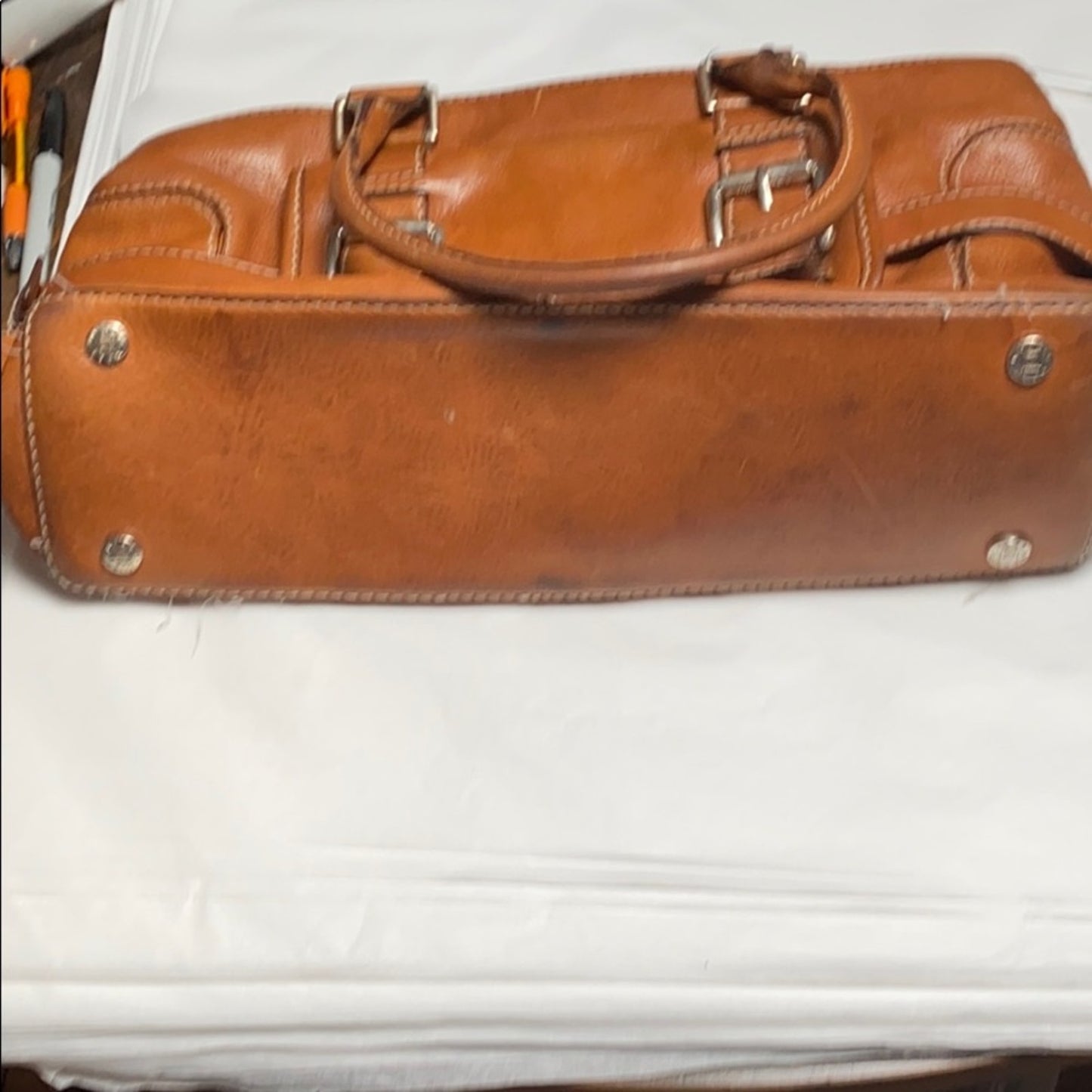 Michael Kors Brown Large PU Leather Shoulder Bag