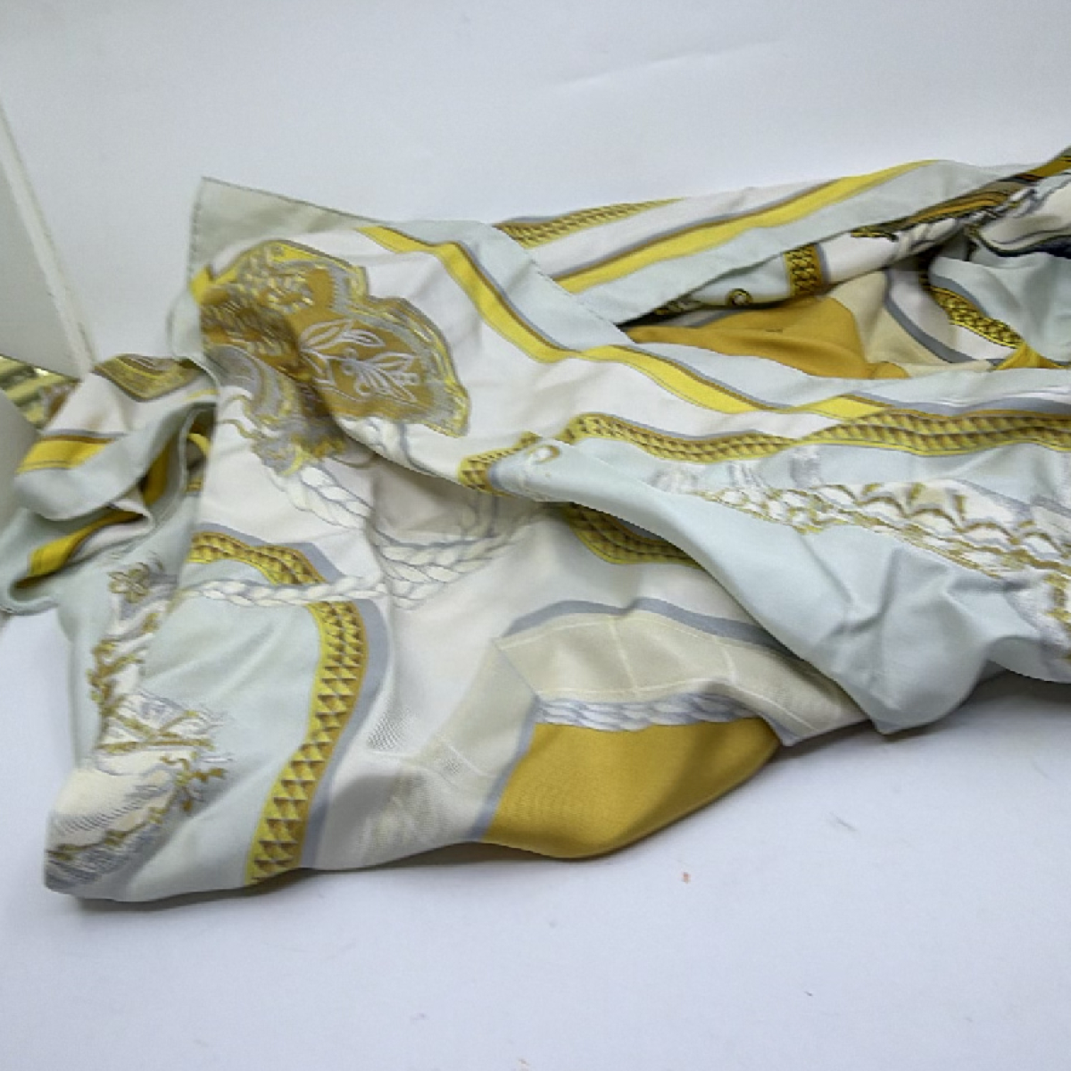 Hermès Grand Apparat Yellow Silk Twill Scarf