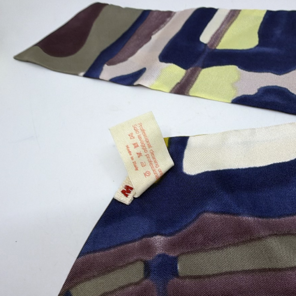 Marni Abstract Print Blue Silk Scarf