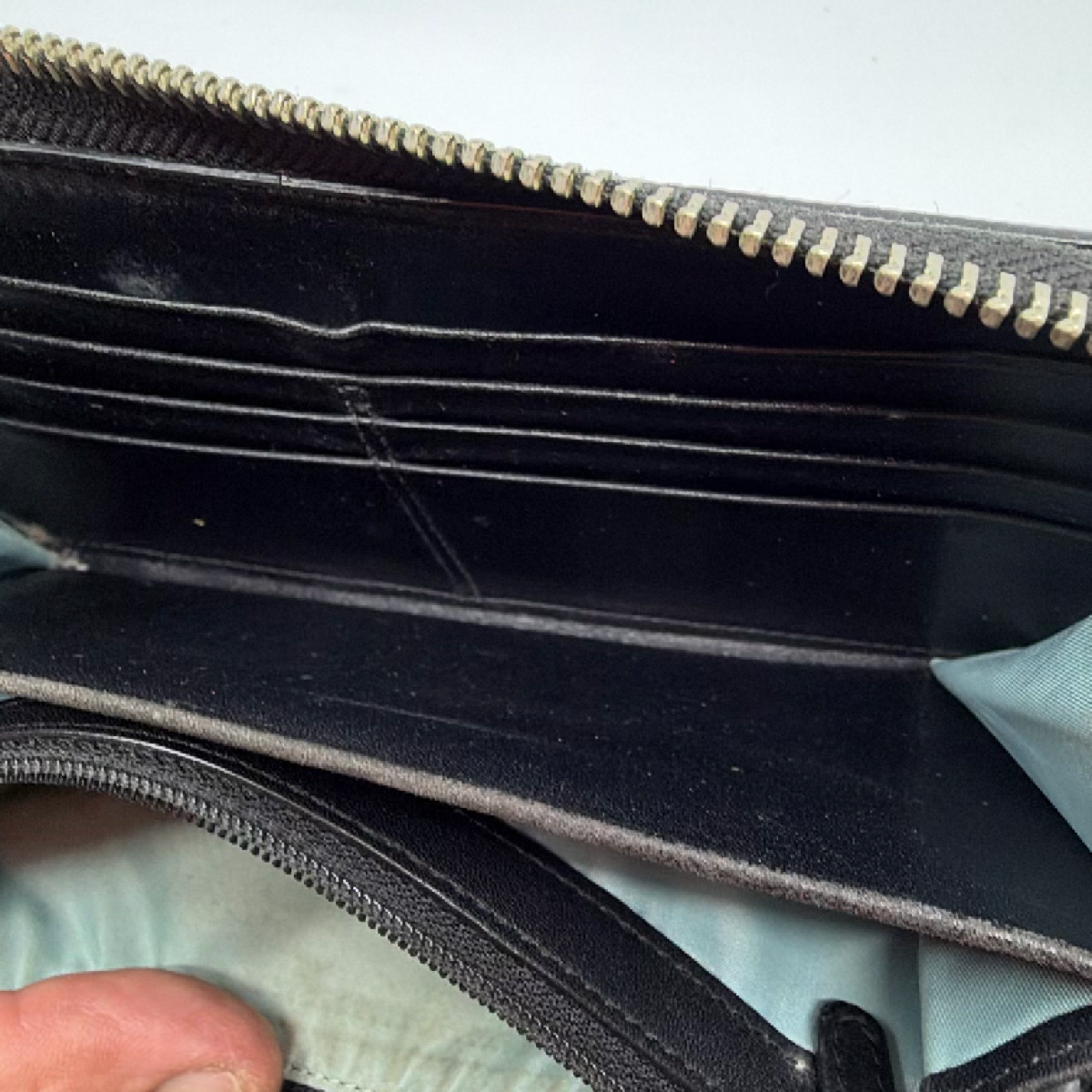 Coach Signature C Zip Around Black Canvas Leather Wallet