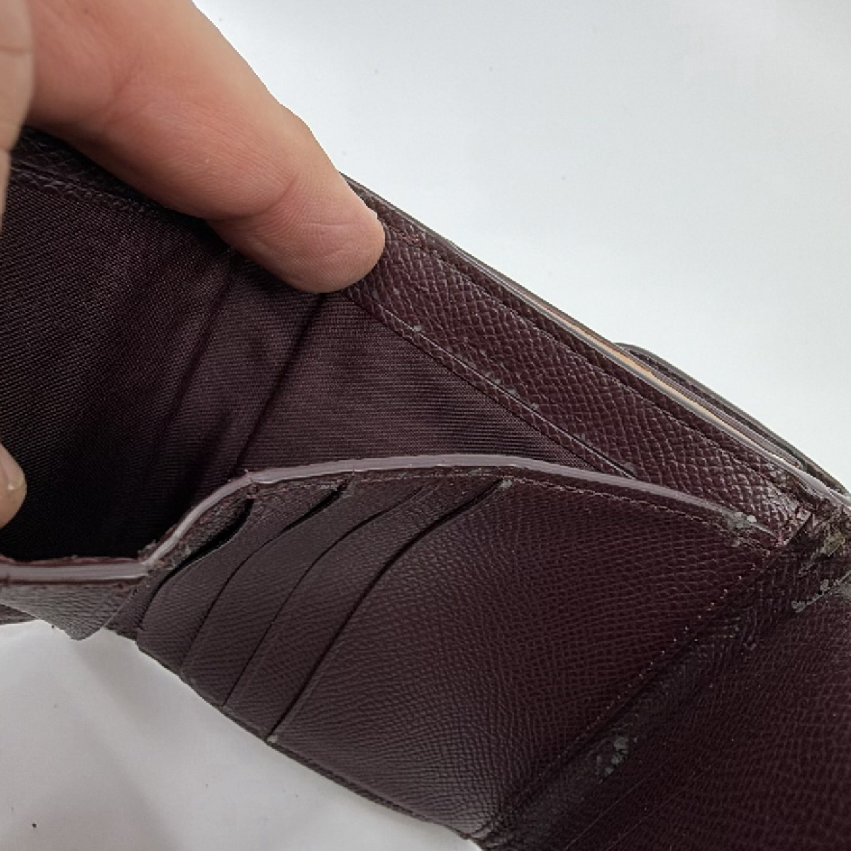 Coach Signature C Brown Beige Patent Leather Wallet