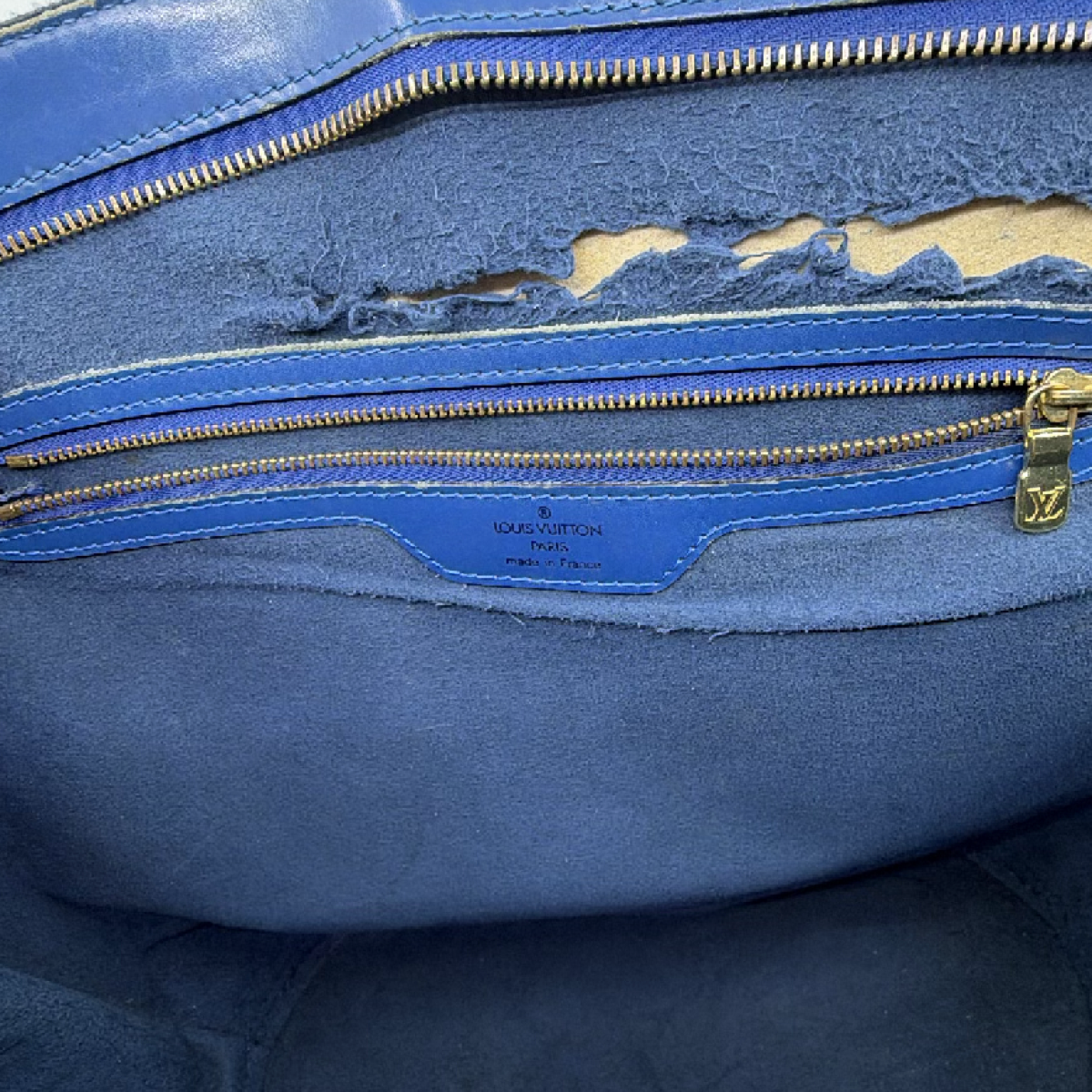 Louis Vuitton Saint Jacques Blue Epi Leather Shoulder Bag