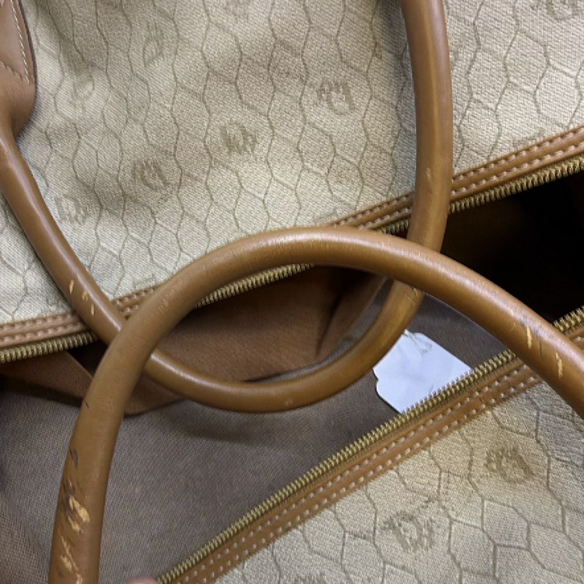 Dior Boston Bag Beige Diorissimo Canvas Travel Bag