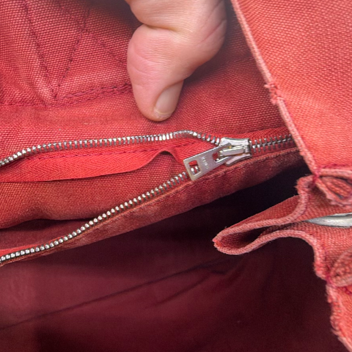 Hermès Garden Party Red Canvas Tote Bag