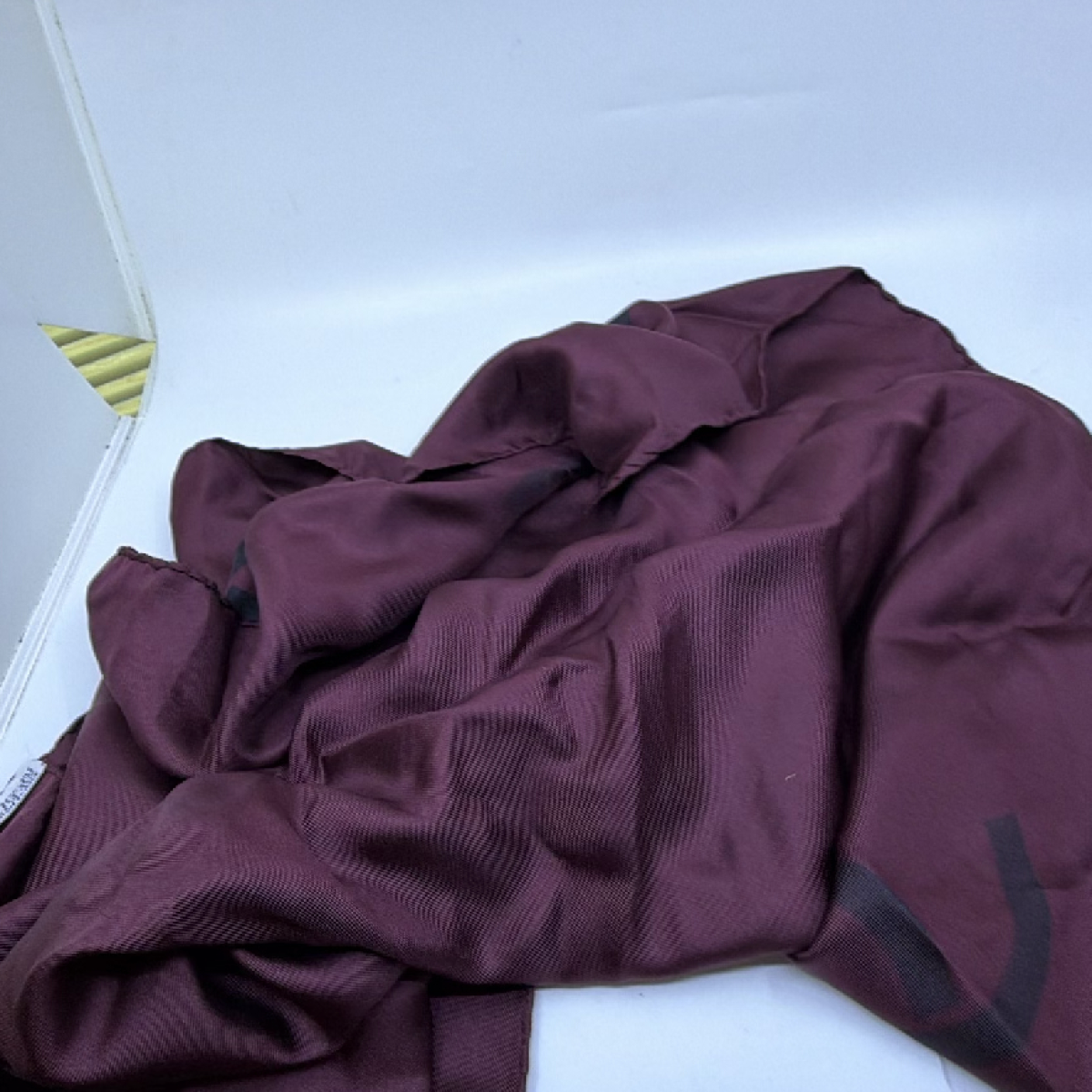 Chanel CC Logo Burgundy Silk Scarf