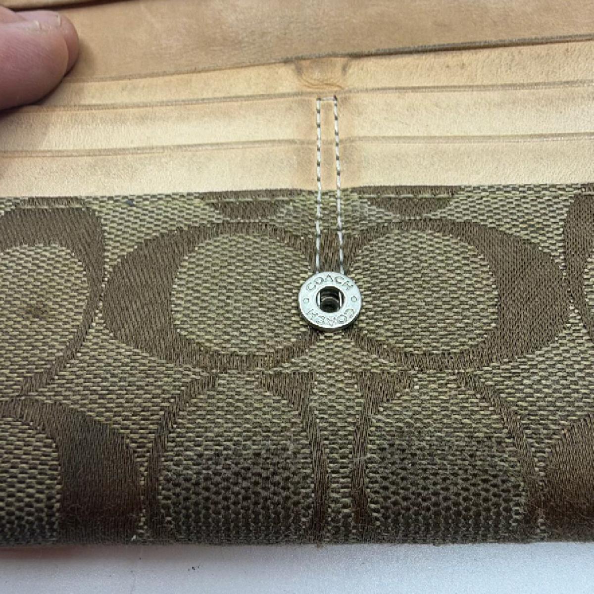 Coach Signature C Canvas Brown Flap Wallet