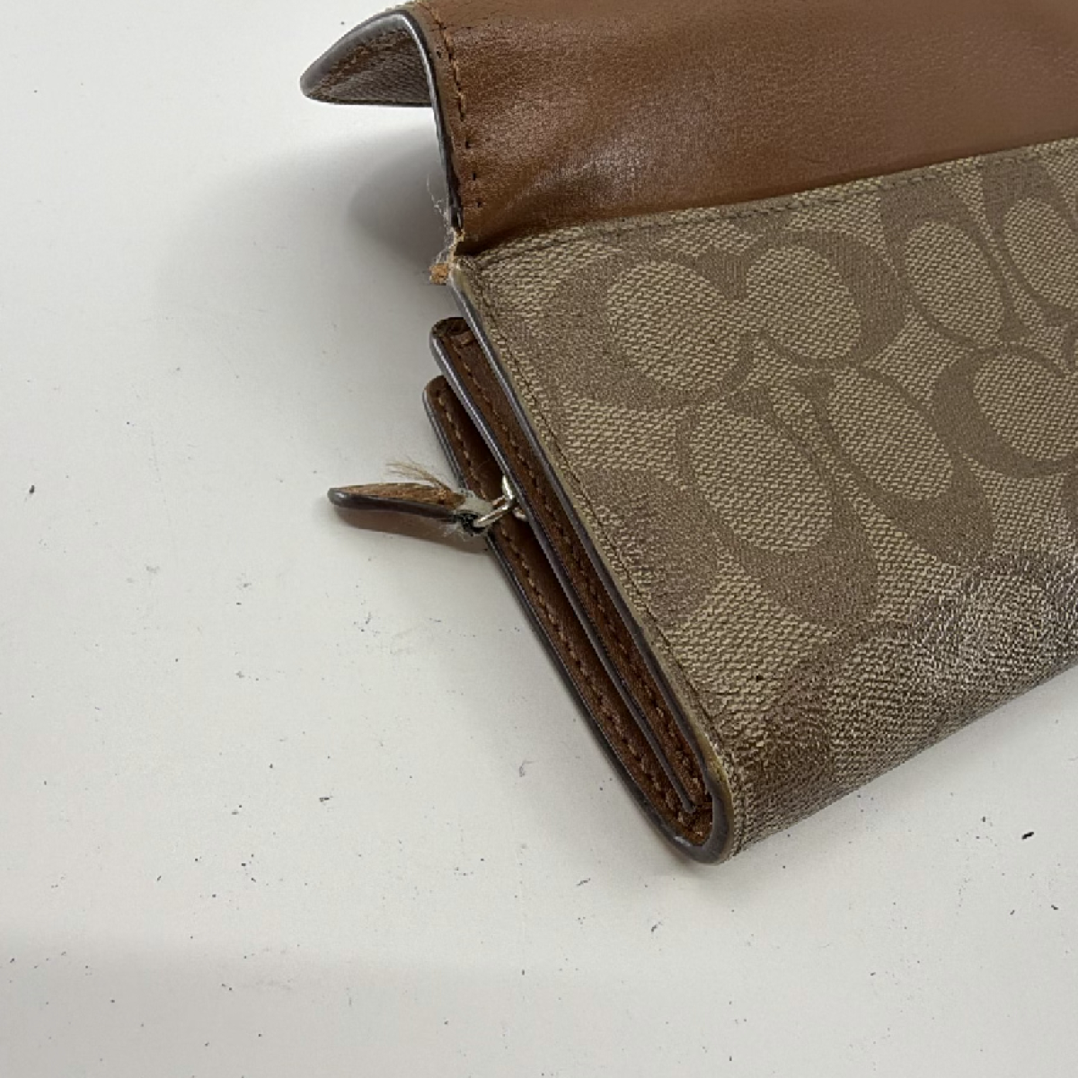 Coach Continental Flap Brown Signature Canvas Wallet