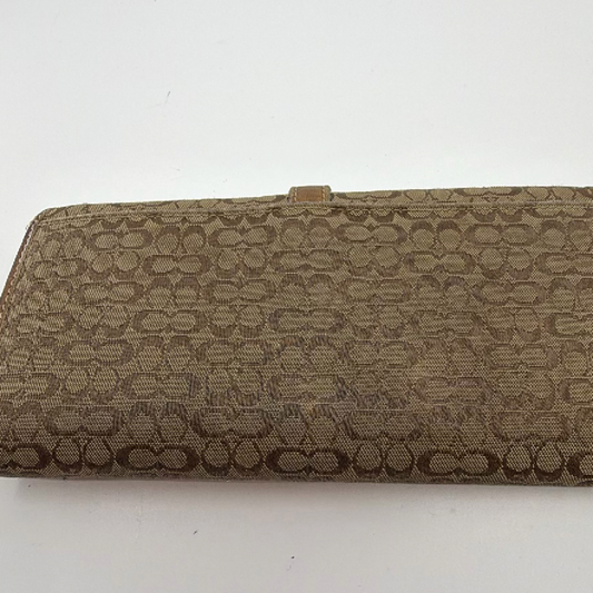 Coach Signature C Flap Brown Canvas Leather Wallet