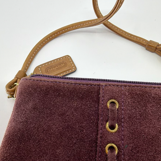 Coach Purple Suede Leather Wristlet