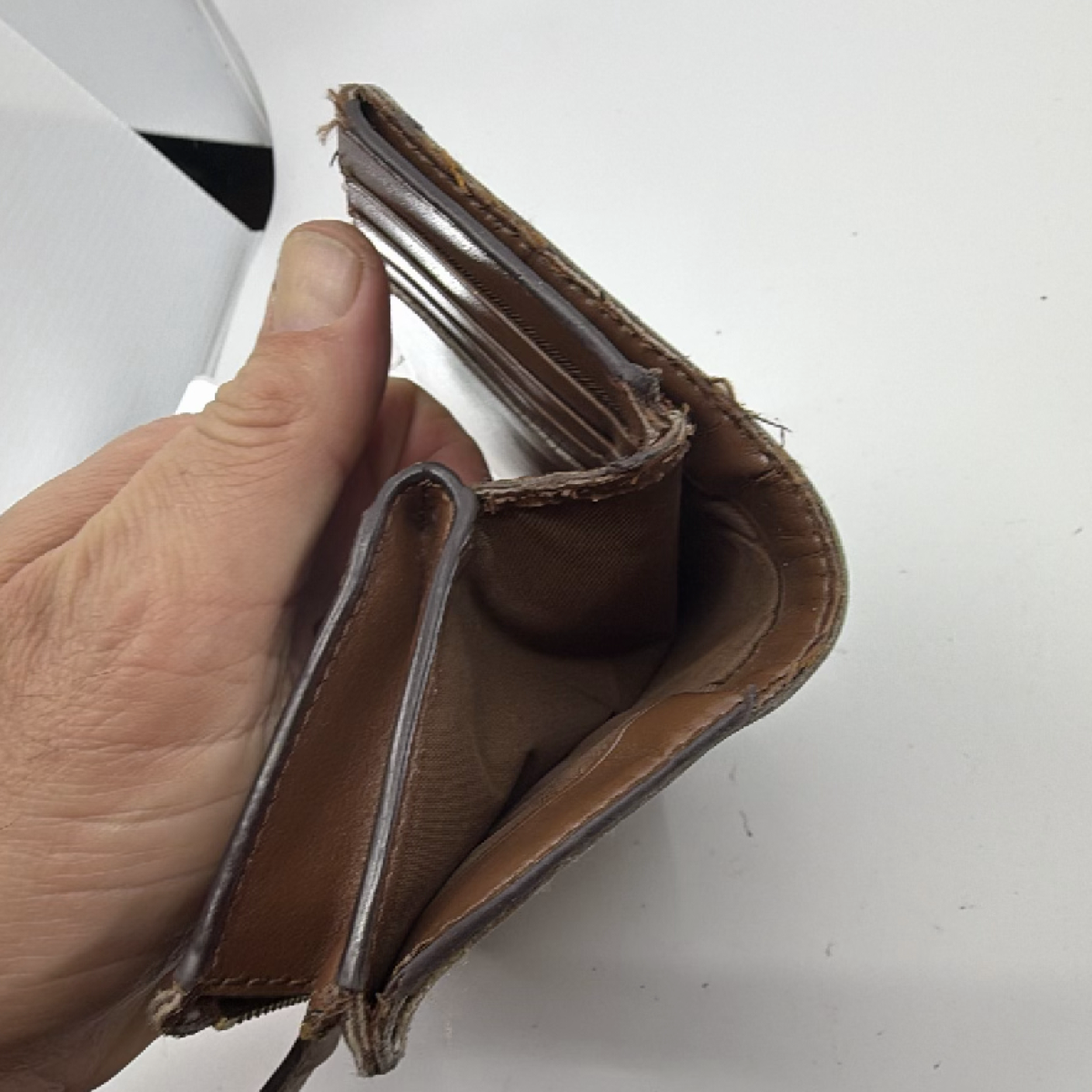 Coach Compact Brown Signature C Coated Canvas Wallet