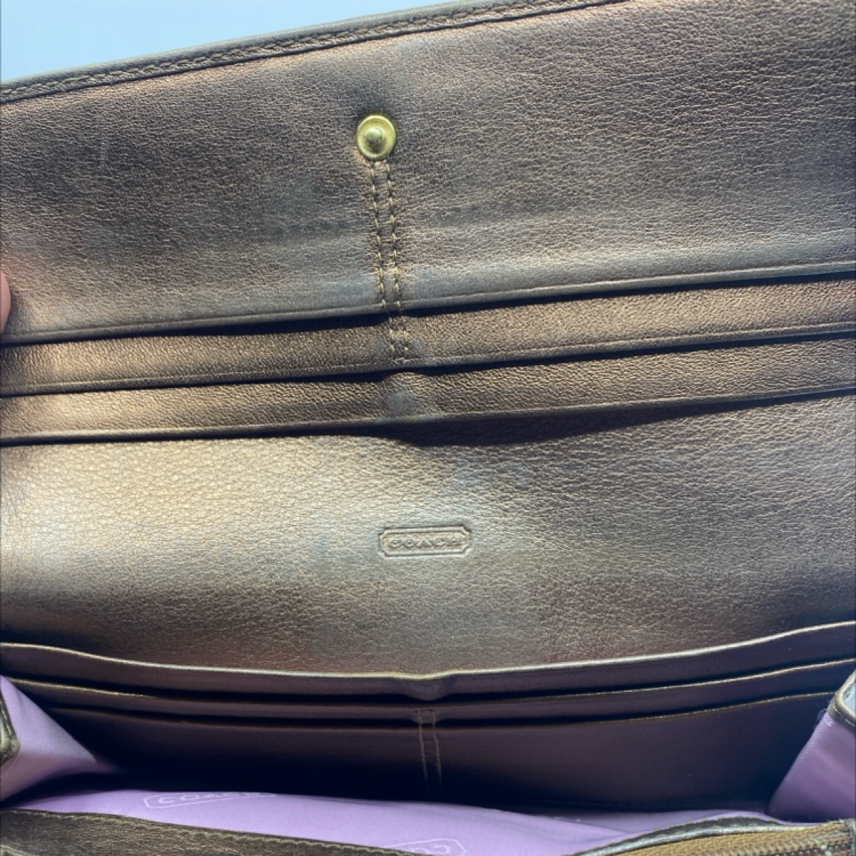 Coach Slim Envelope Brown Signature C Canvas Wallet