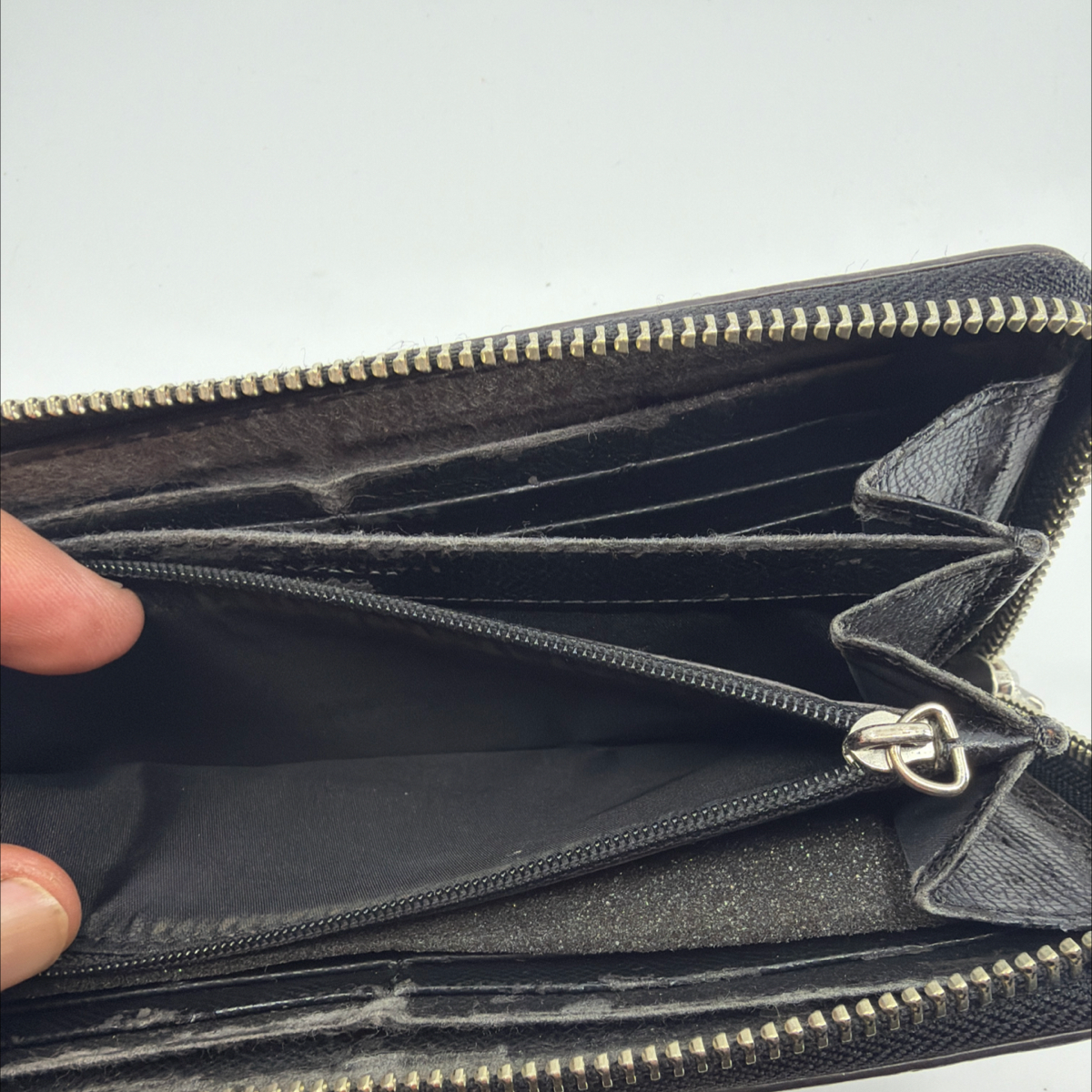 Coach Zip Around Grey Leopard Print Coated Canvas Wallet
