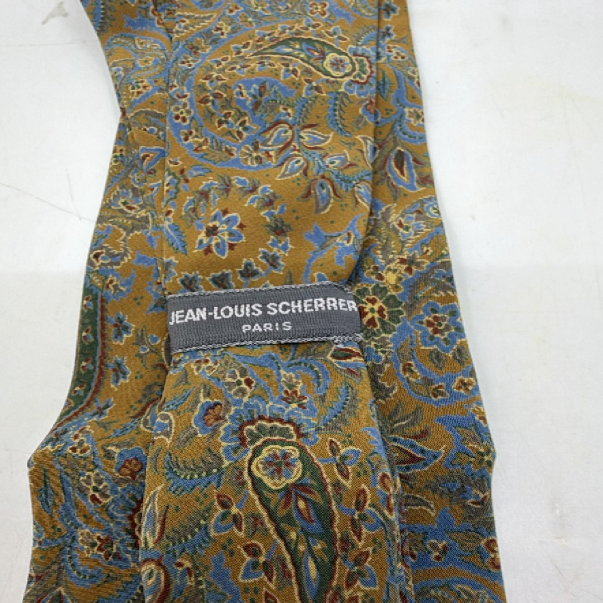 Jean-Louis Scherrer Paisley Gold Silk Tie