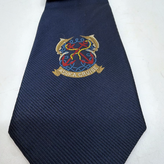 Asuka Cruise Embroidered Blue Silk Blend Tie