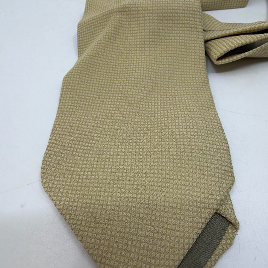 Giorgio Armani Textured Weave Beige Silk Blend Necktie