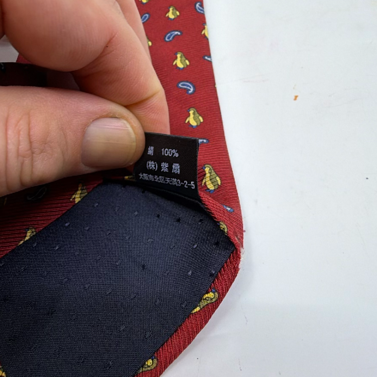 Klein Penguin Paisley Red Silk Necktie