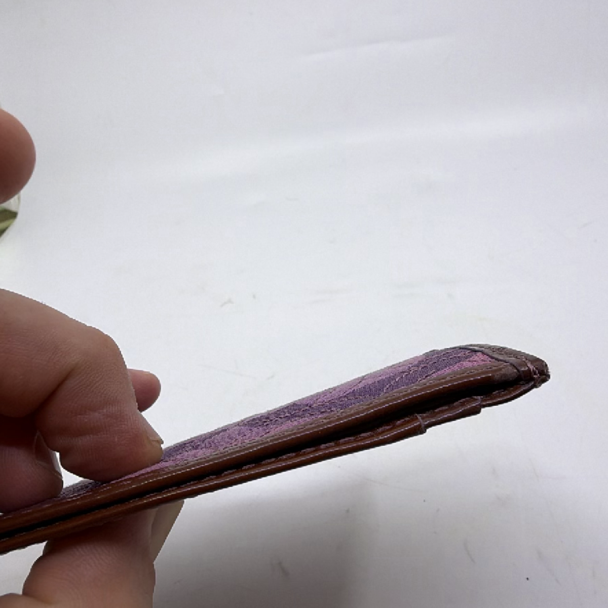 Coach Purple Jacquard Leather Card Case