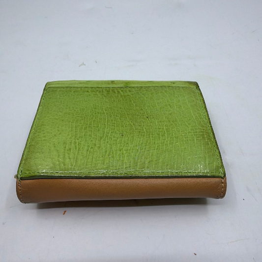 Pont Neuf Green Ostrich Leather Bifold Wallet