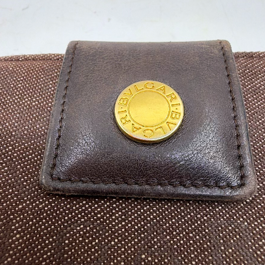 Bvlgari BVLGARI BVLGARI Brown Canvas Bi-Fold Wallet