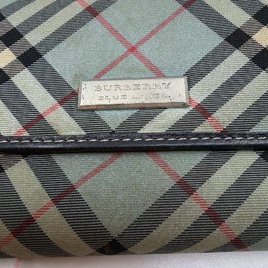 Burberry Continental Blue Nova Check Canvas Wallet