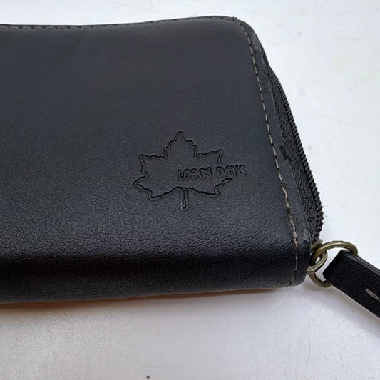 Logos Days Black Faux Leather Coin Case
