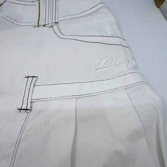 Fila Golf Pleated White Cotton Blend M Skirt