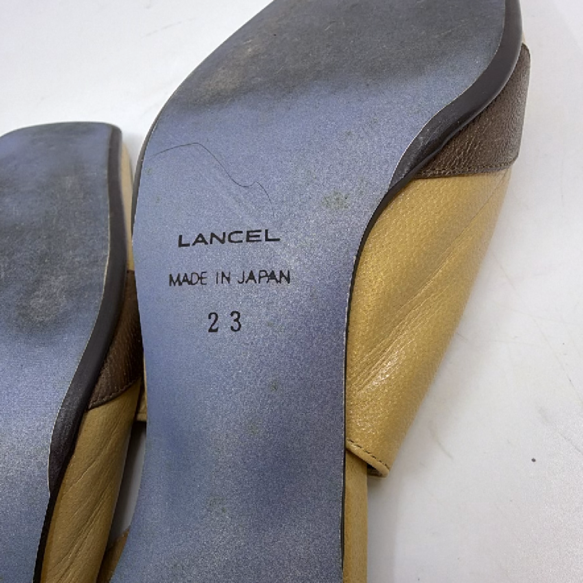Lancel Slingback Pump Beige Leather JP 23