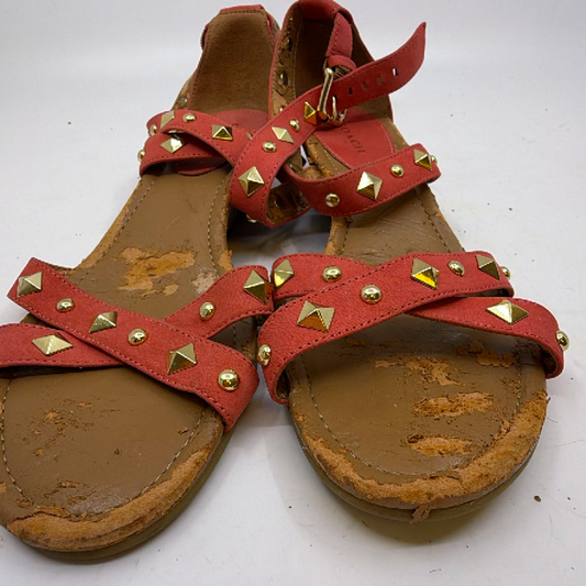 Coach Studded Wedge Red Suede Sandal 36