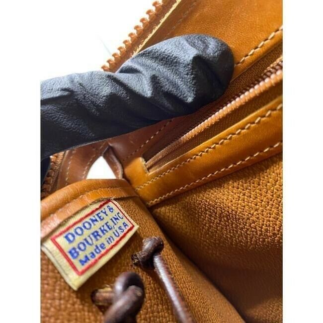 dooney and bourke vintage gray brown leather cross body bag