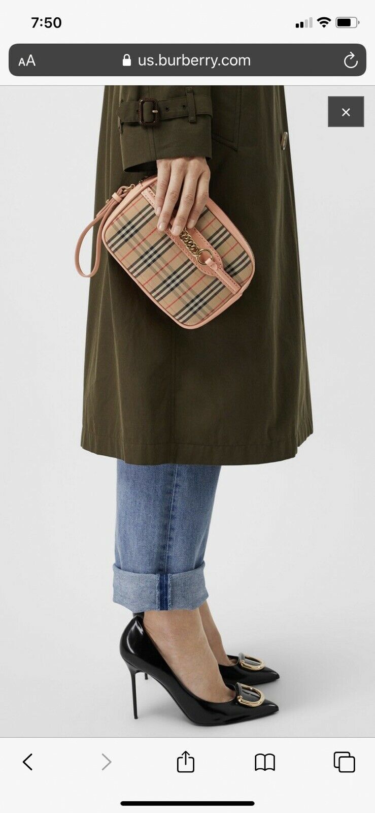 BURBERRY Link Pink Bumb Bag