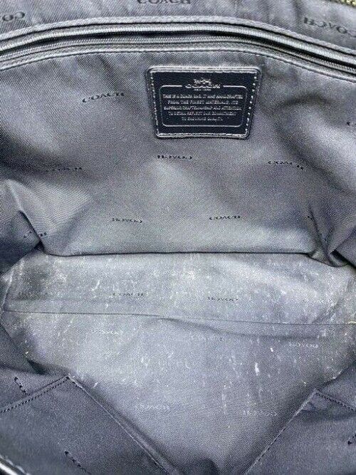 coach large black leather shoulder bag