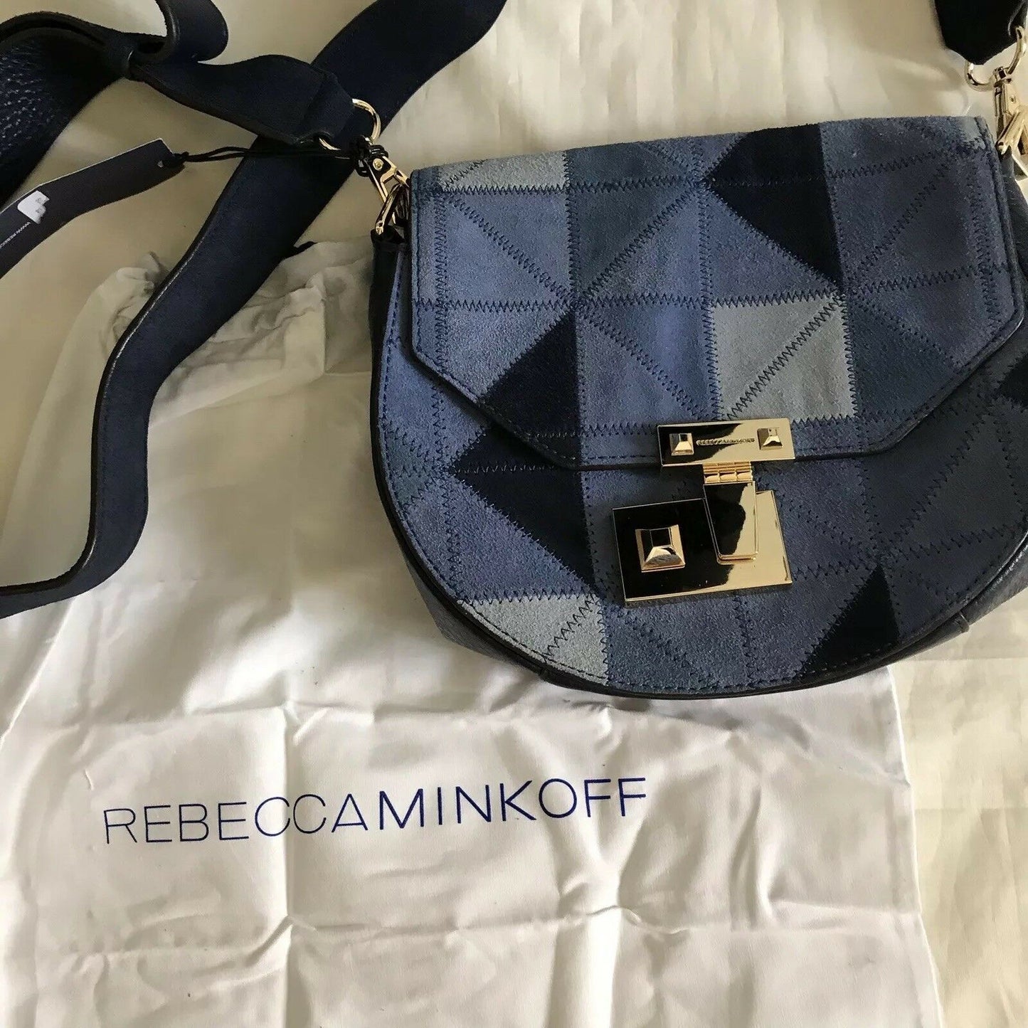 New W/ Tags!! REBECCA MINKOFF Suede Patches Crossbody bag
