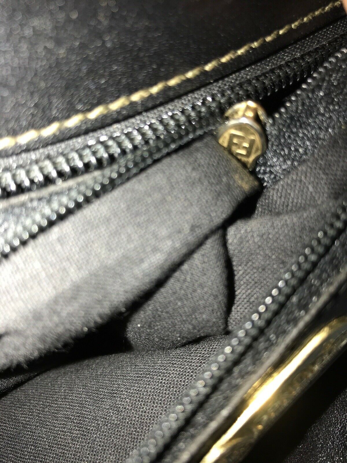FENDI Vintage Large Leather Monogram Crossbody