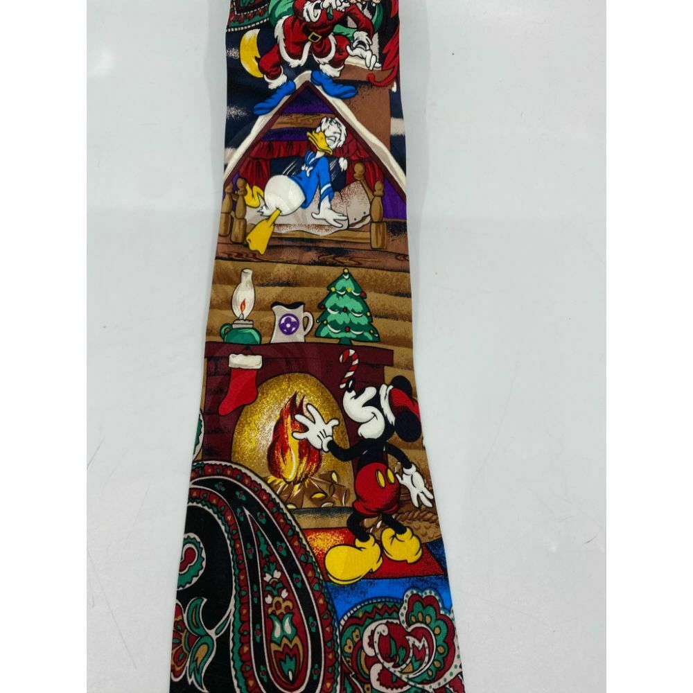 New! Mickey and Friends Disney Black Red Christmas Theme Neck Tie Msrp 59