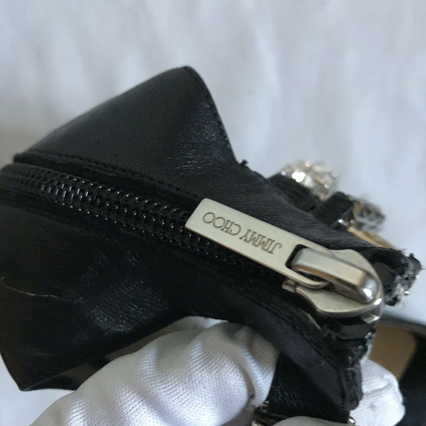 $1,200 JIMMY CHOO Triple Jewel Strap High Heels Sz 38