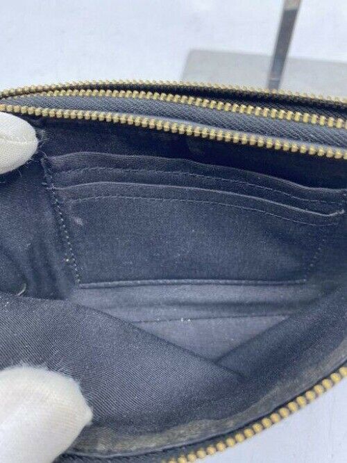 coach double zip like black wristlet