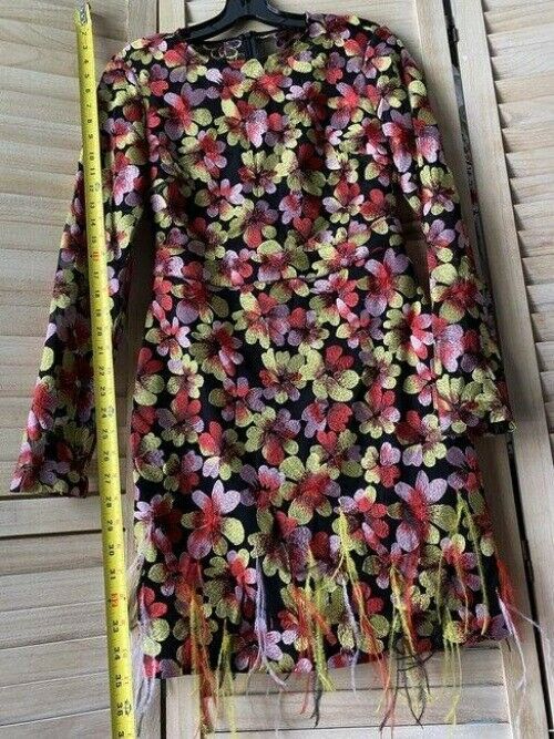 Nicole Miller Black Coral Green Msrp Short Casual Dress