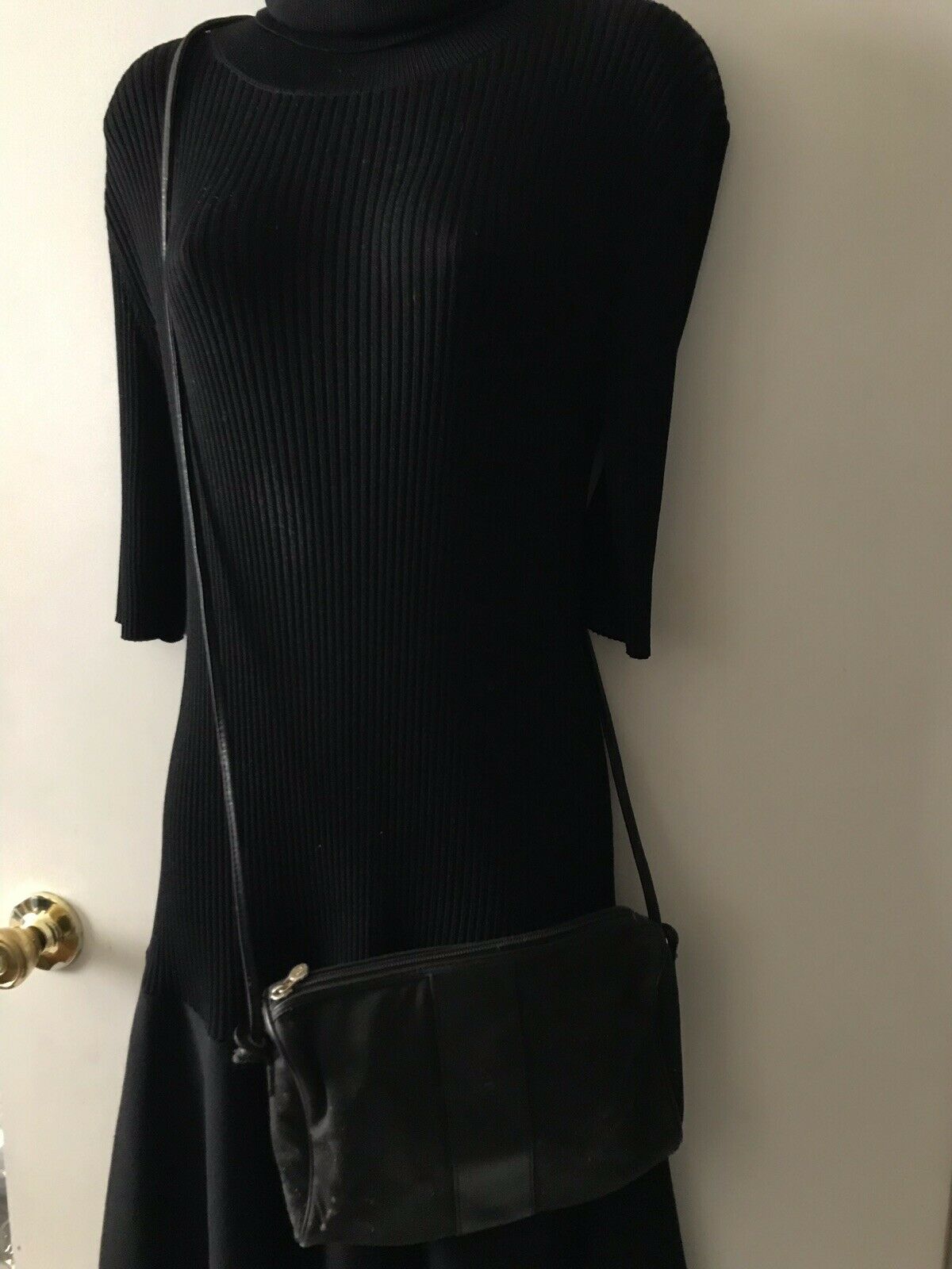 FENDI Vintage Small Black Stripe Crossbody Bag