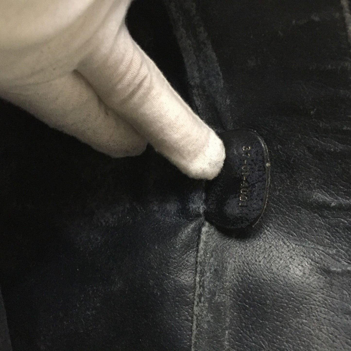 GUCCI Vintage Navy Shoulder Bag All Over Signature