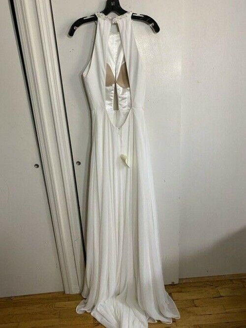 Unbranded White Haltered Gown Long Formal Dress