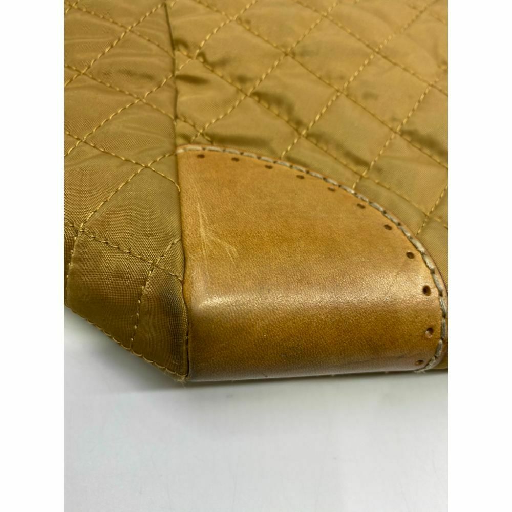 MZ WALLACE XL Light Brown Quilted Tote Bag w/ Leather Trim And Crossbody Strap