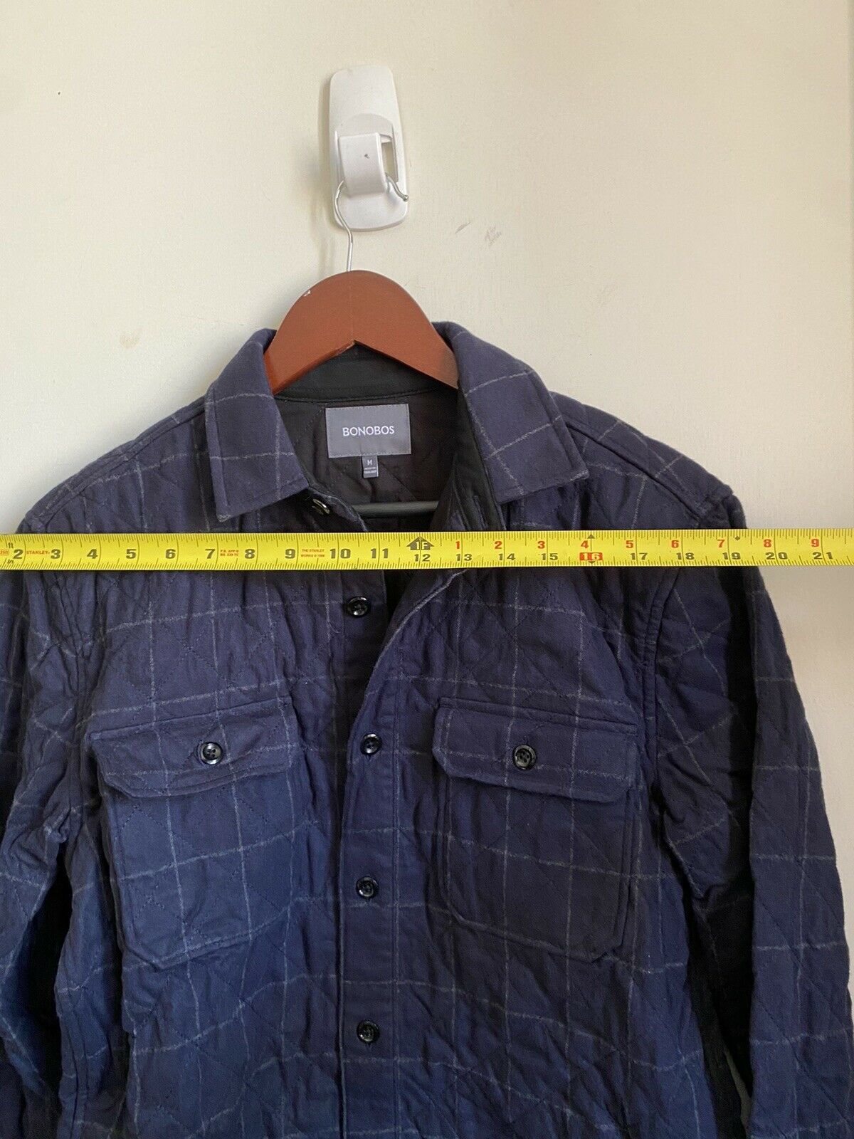 New! BONOBOS Quilted Plaid Jacket Sz Medium