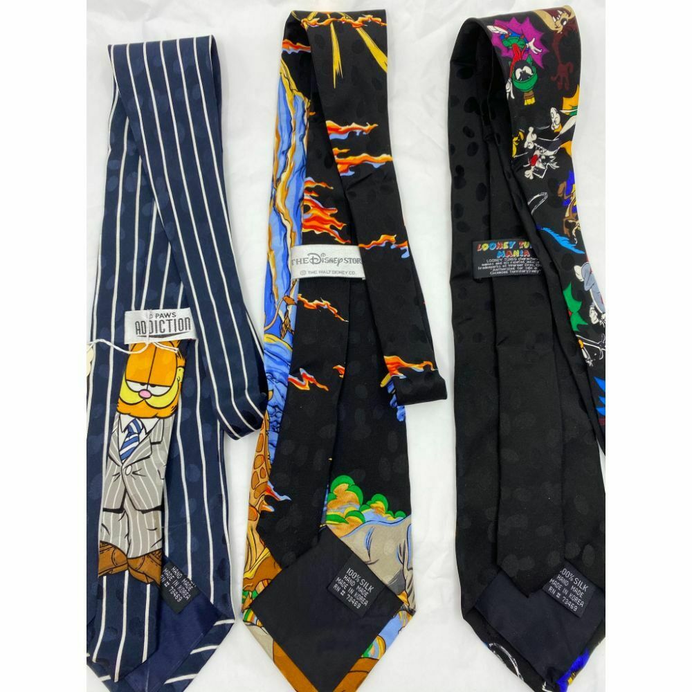 New Lot of 3 Neck tie Disney, Looney Tunes Multicolor Total Msrp 75