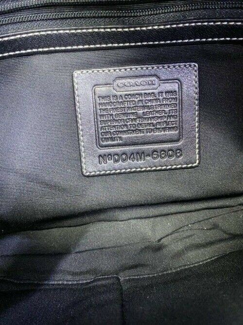 coach medium material black fabric shoulder bag