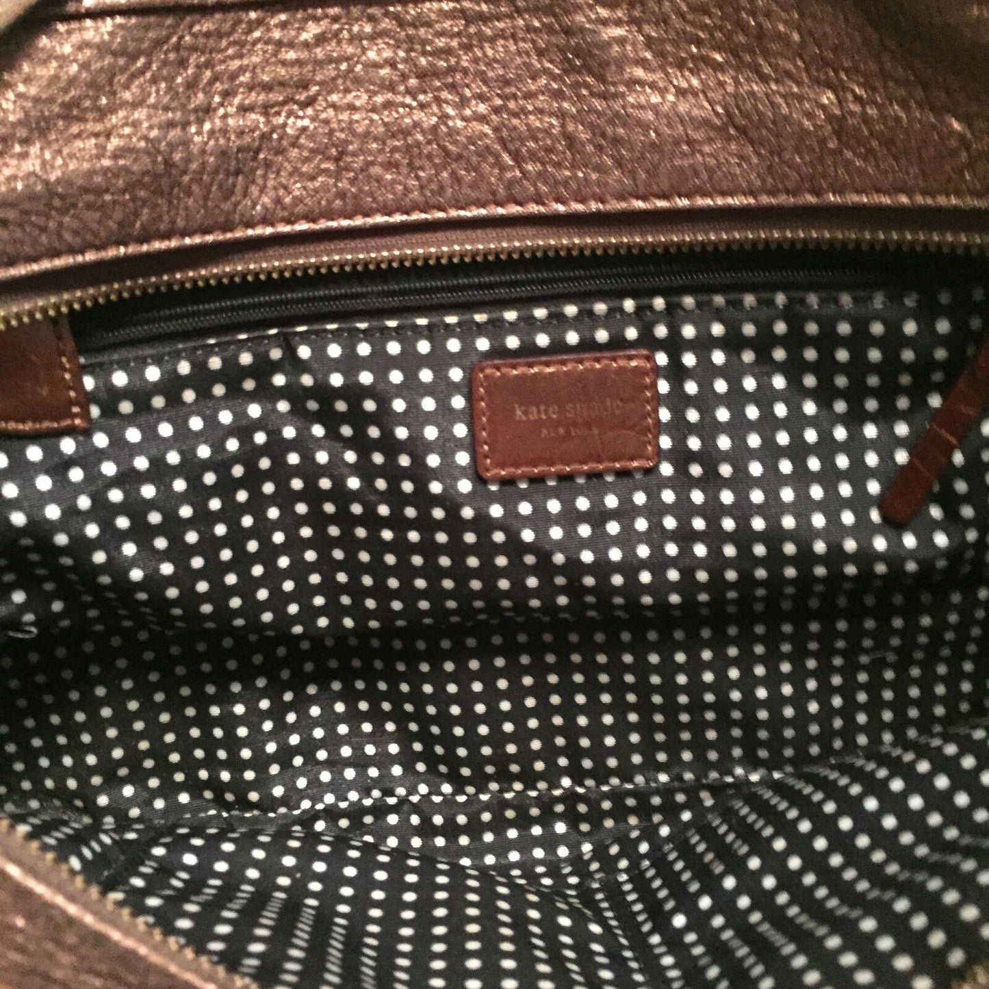KATE SPADE Bronze Leather Tote Bag