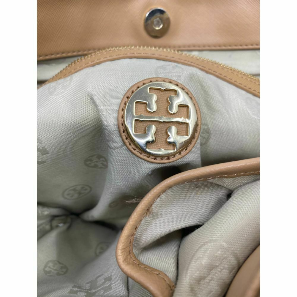TORY BURCH Large Multi Beige Saffiano Leather Compartment Tote Bag